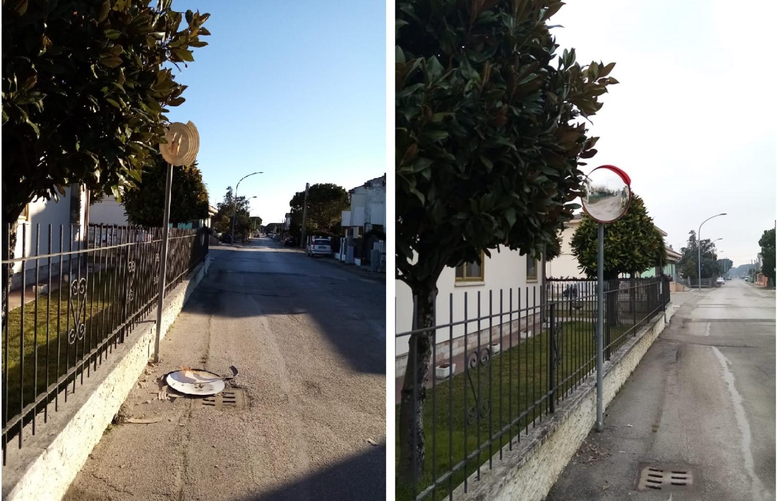 Sistemato lo specchio di Sant'Anna