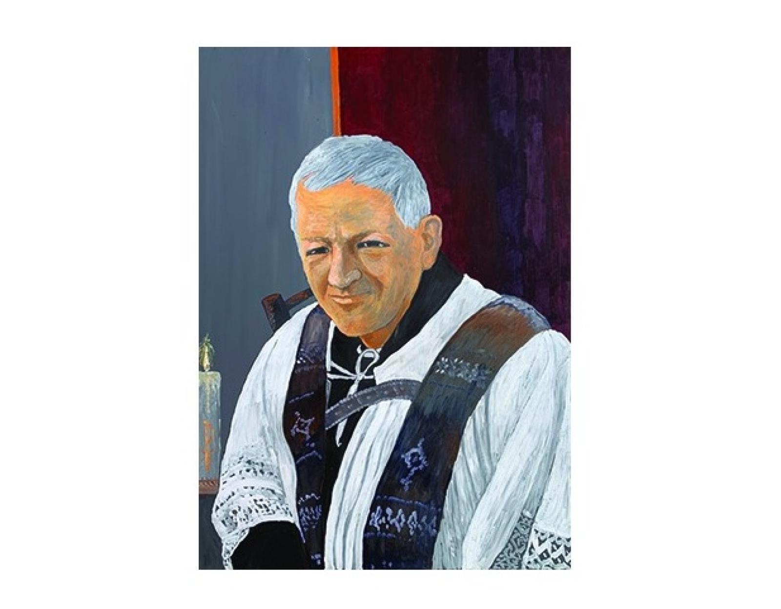 Il ritratto di don Giuseppe donato alla parrocchia di Valli