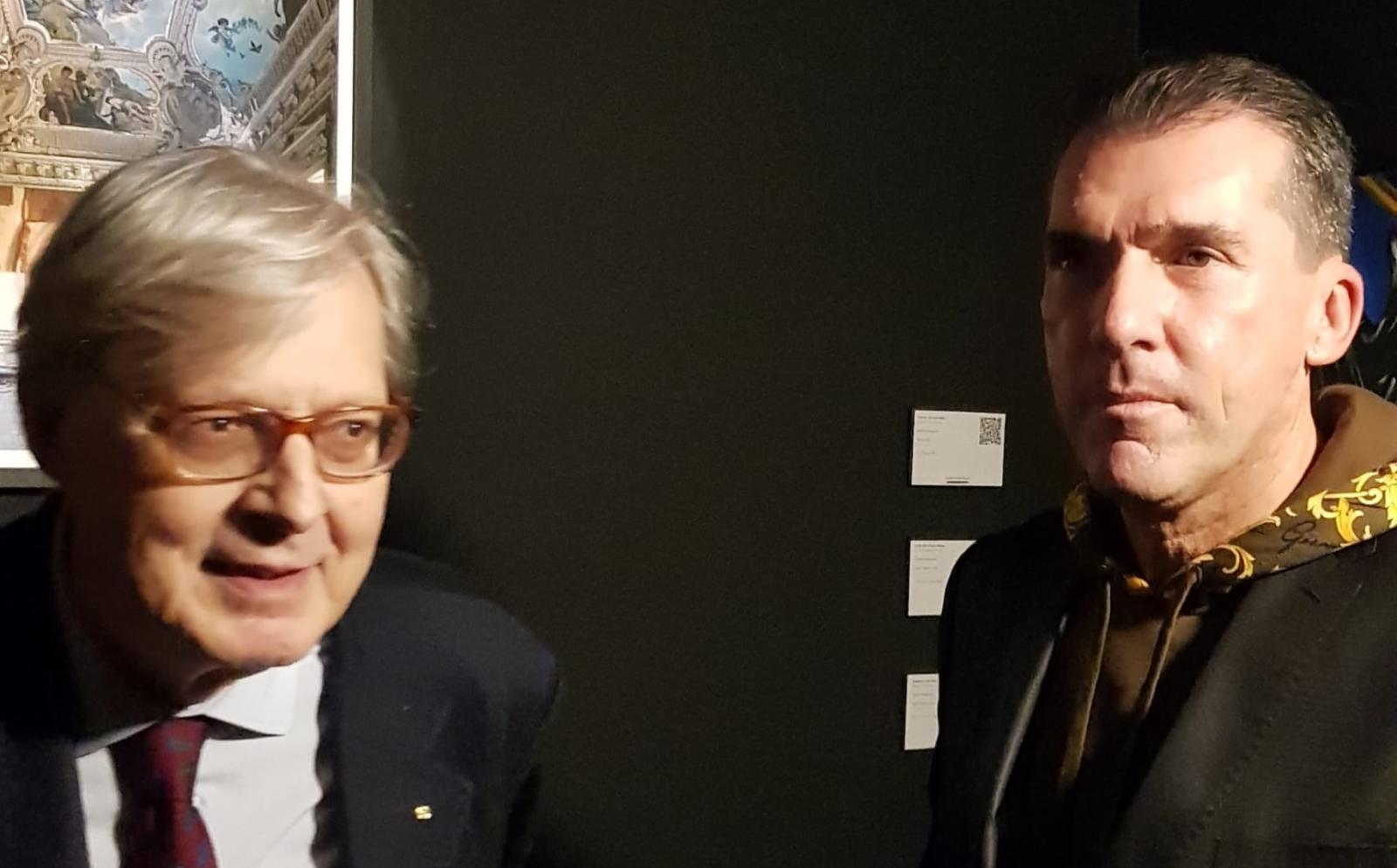 Varagnolo con Sgarbi e Grasso alla sua mostra