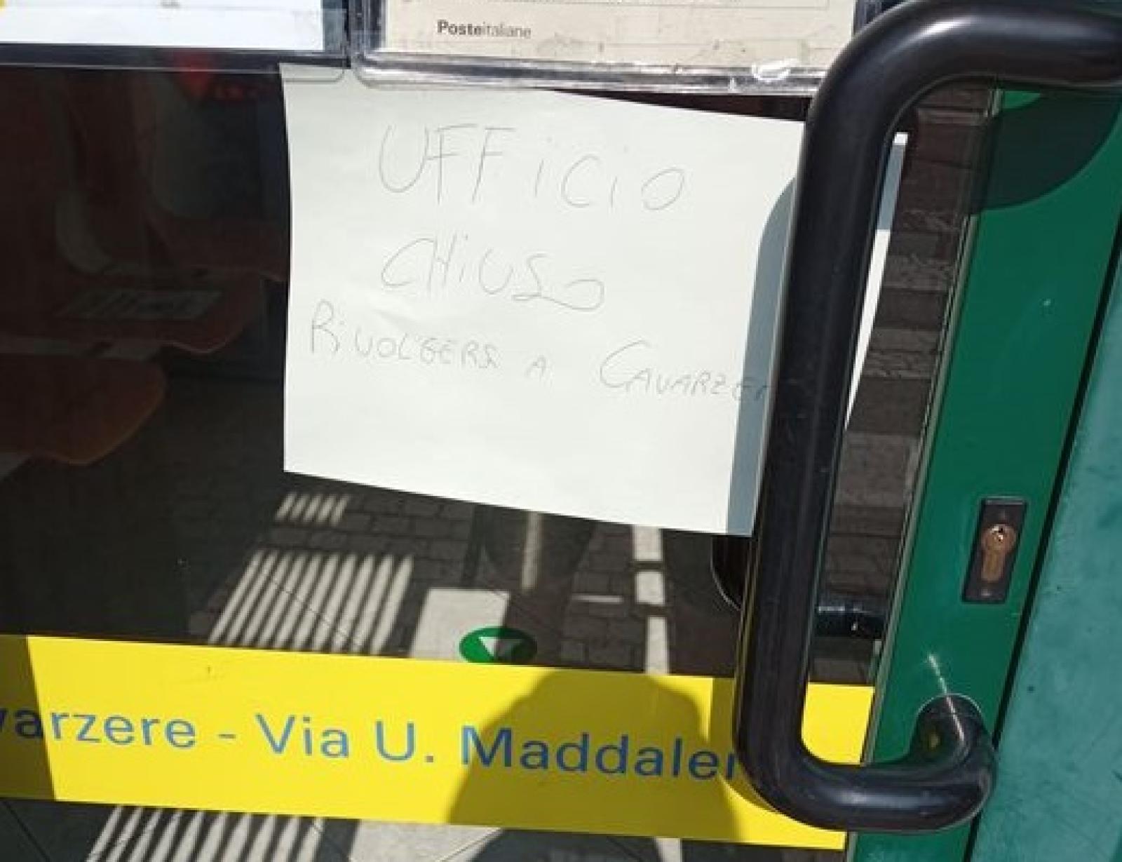 Rottanova, l&rsquo;ufficio postale chiude ancora