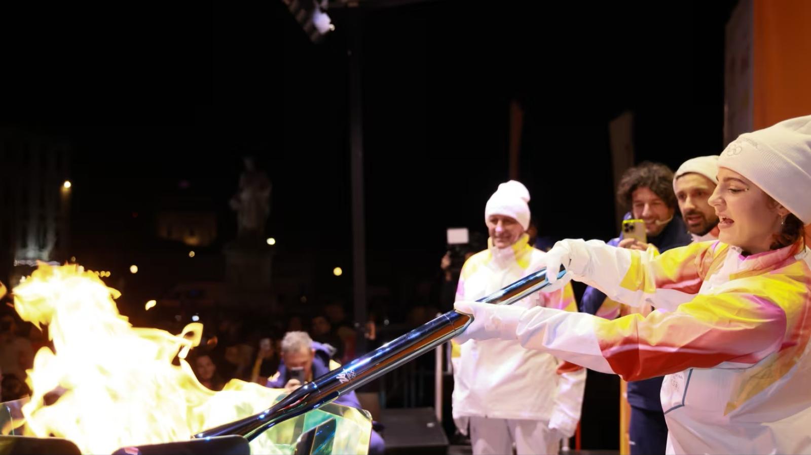 La fiamma olimpica in citt&agrave;