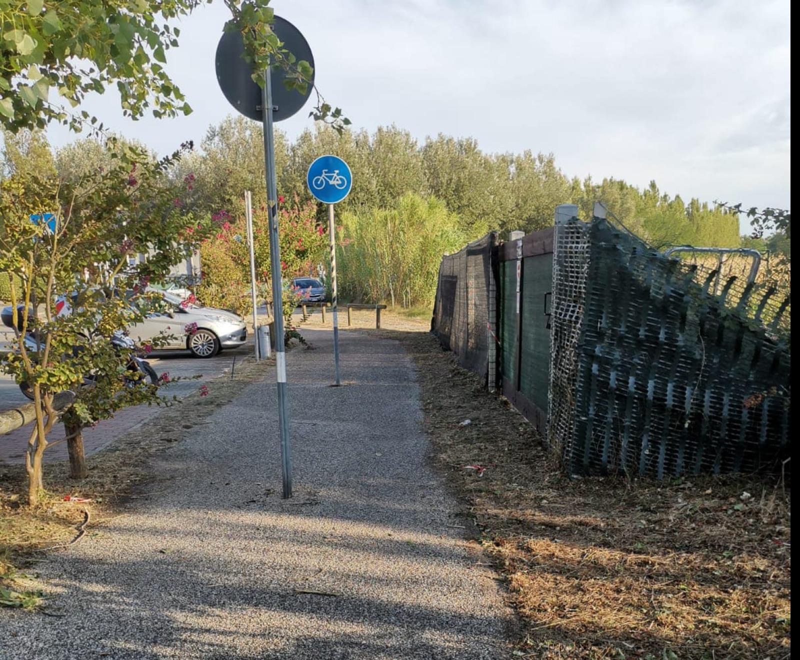 La pista ciclabile rimessa a nuovo