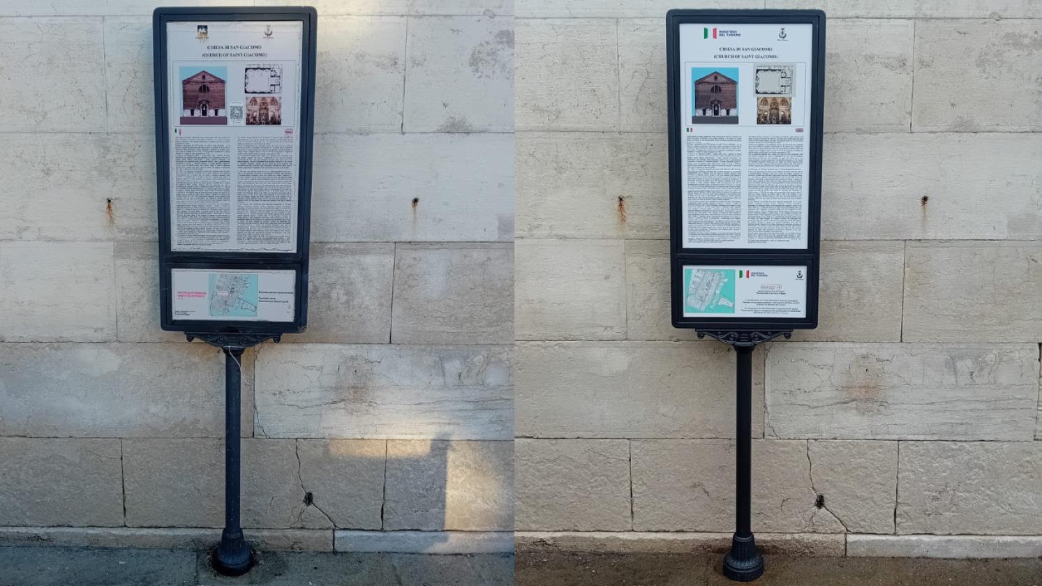 Bacheca Chiesa di San Giacomo - Prima e dopo 
