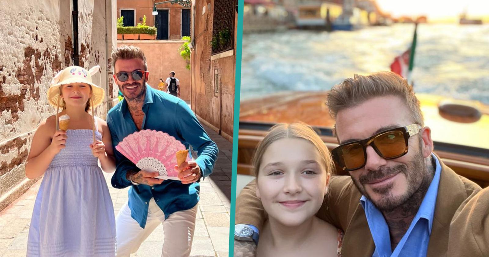 Beckham e la figlia Harper in vacanza a Venezia