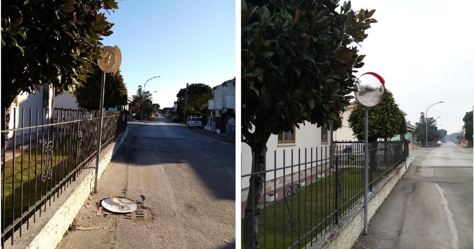 Sistemato lo specchio di Sant'Anna