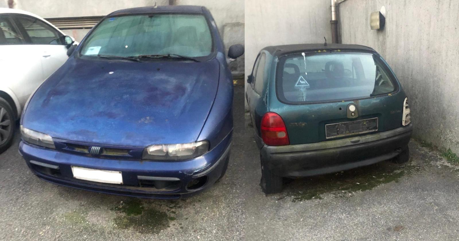 Auto abbandonate da anni nel parcheggio