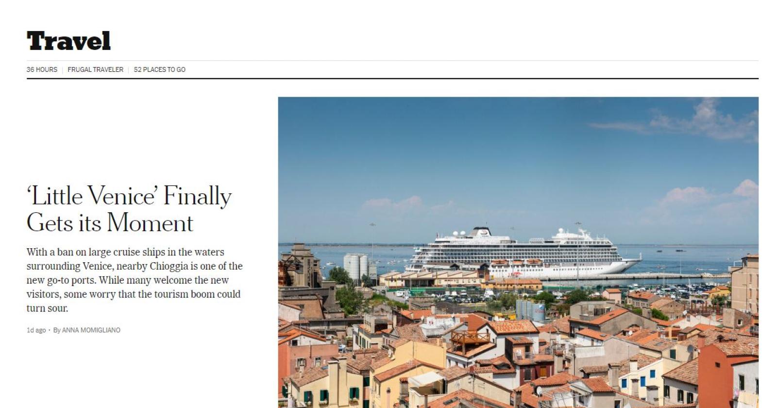 Il New York Times innamorato di Chioggia