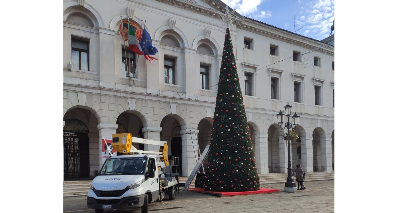 L'albero di Natale arriva davanti al municipio