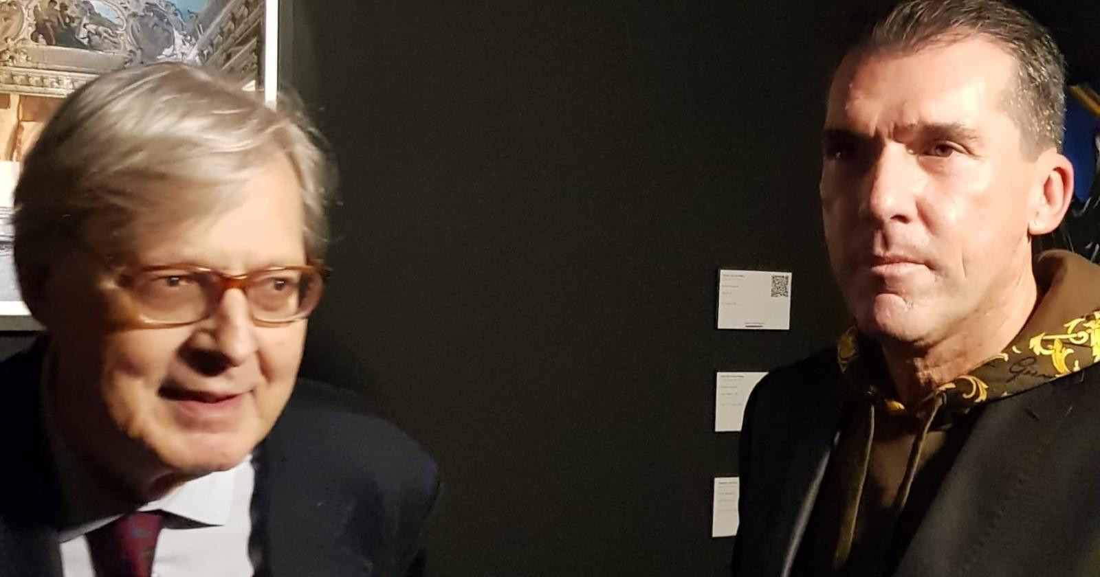 Varagnolo con Sgarbi e Grasso alla sua mostra