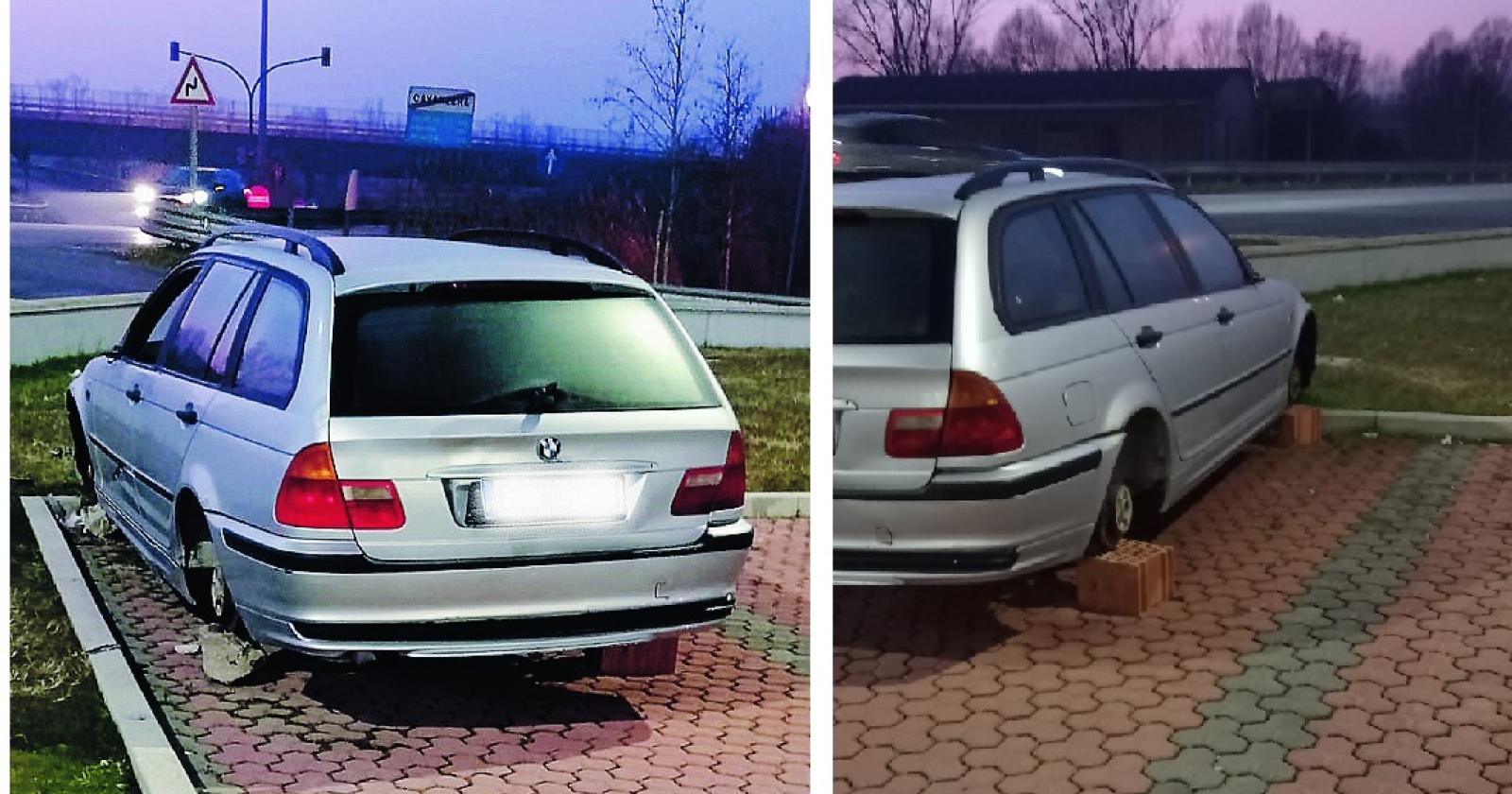 Bmw abbandonata sui forati