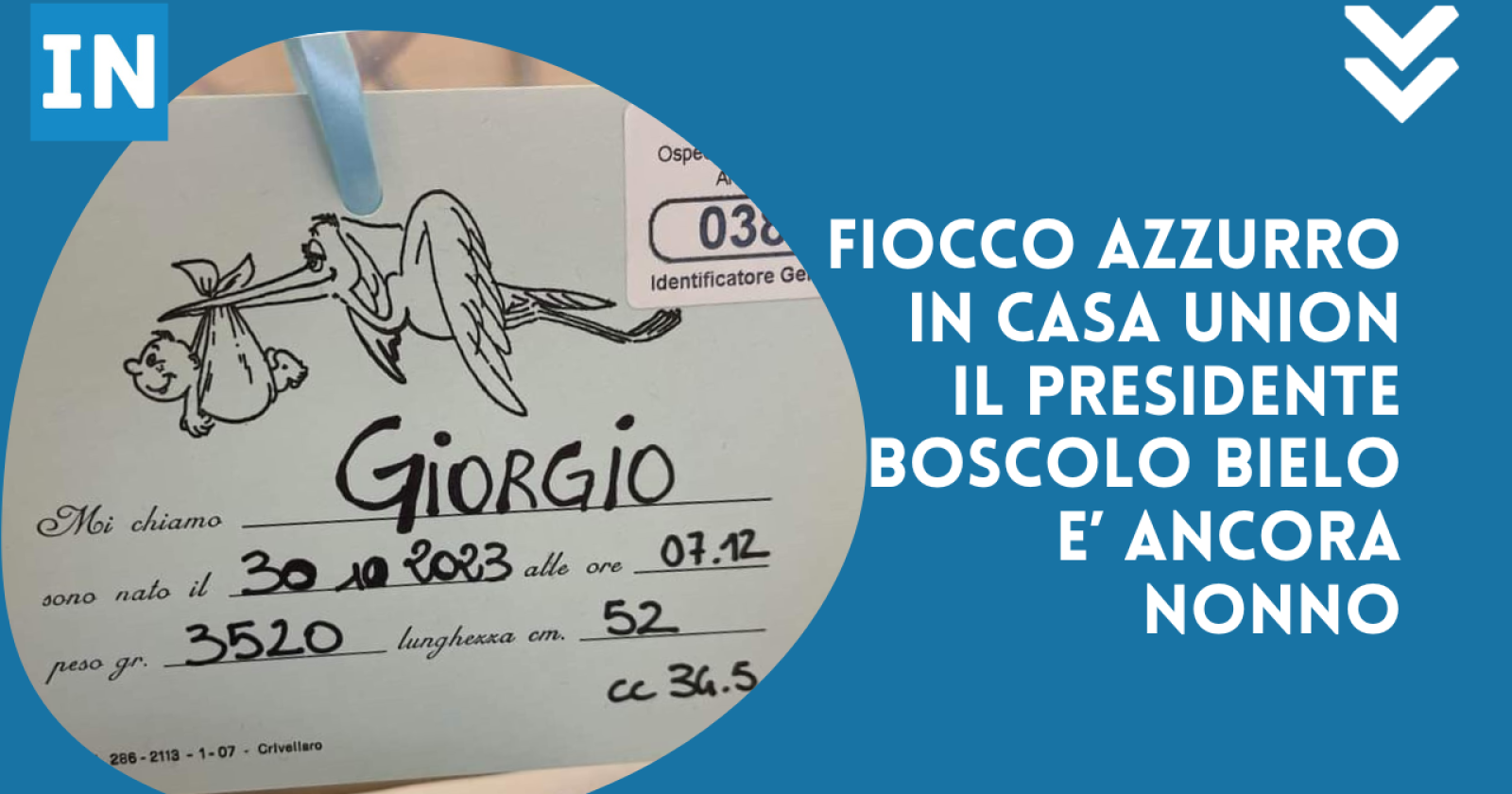 Union Clodiense, fiocco azzurro in famiglia del presidente