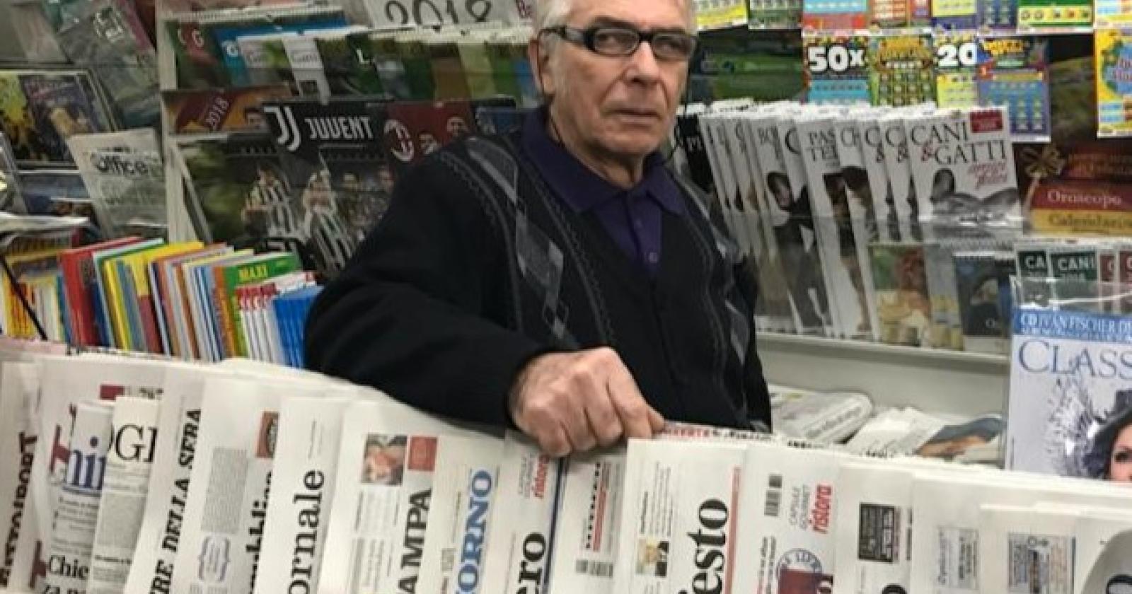 Addio Renzo, storico edicolante di Cavarzere