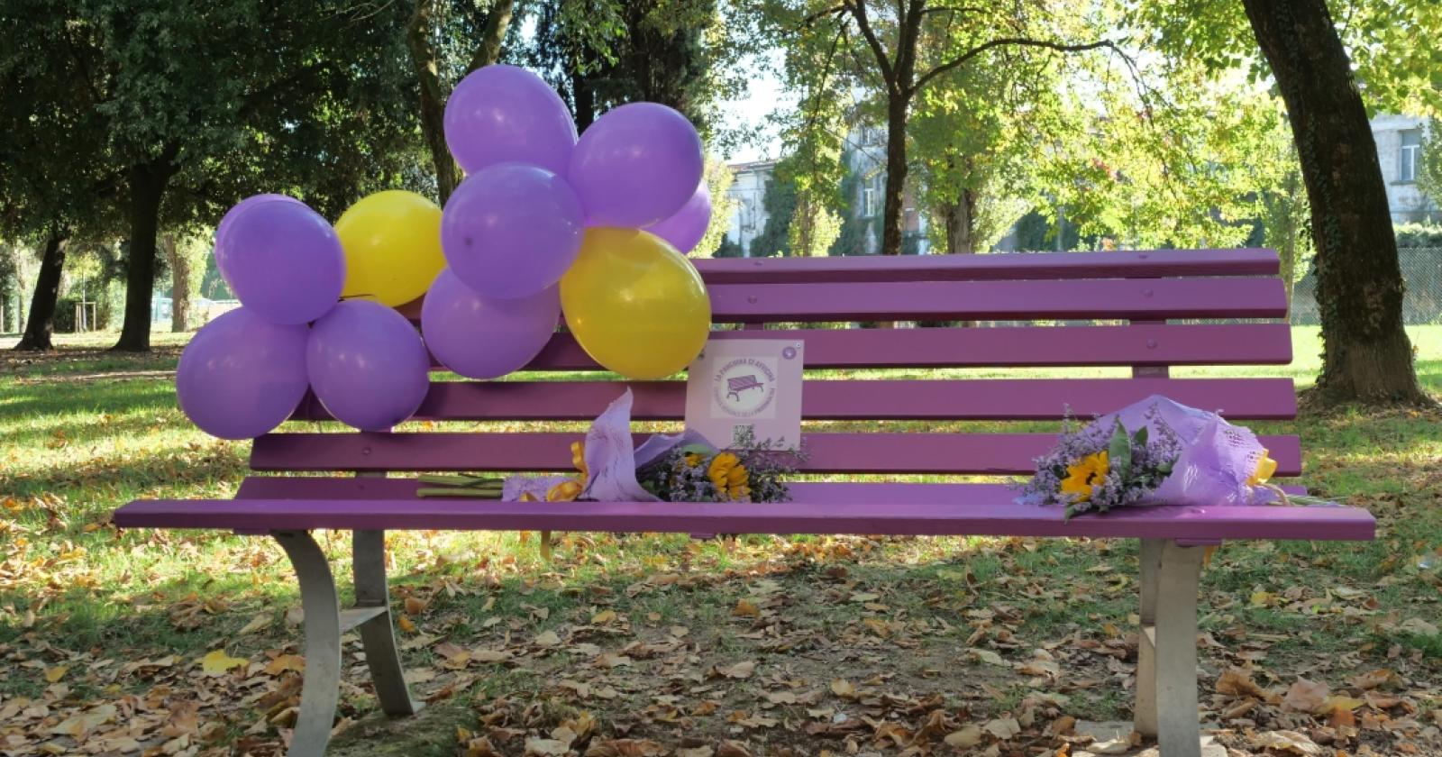 Endometriosi e fibromialgia, inaugurate a Mestre le panchine gialla e lilla 