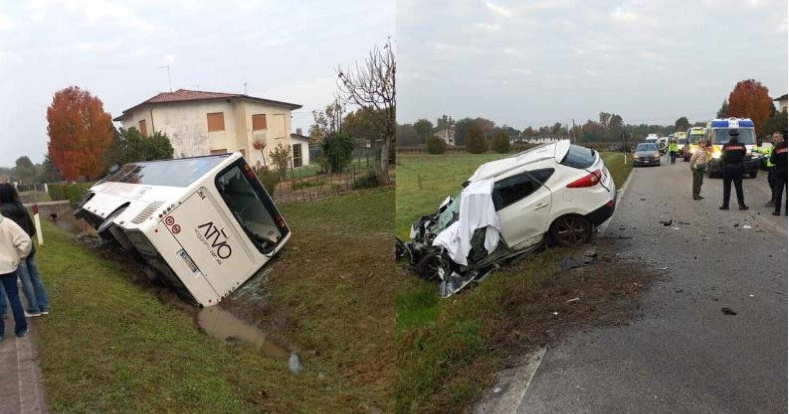 Scontro con il bus degli studenti, muore un anziano