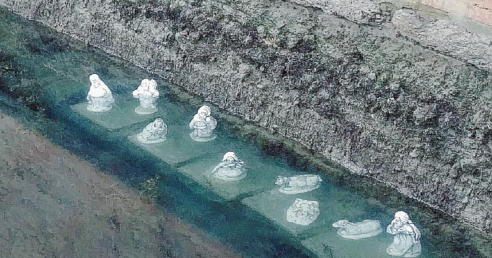Il presepe è sommerso dalle acque del canale 