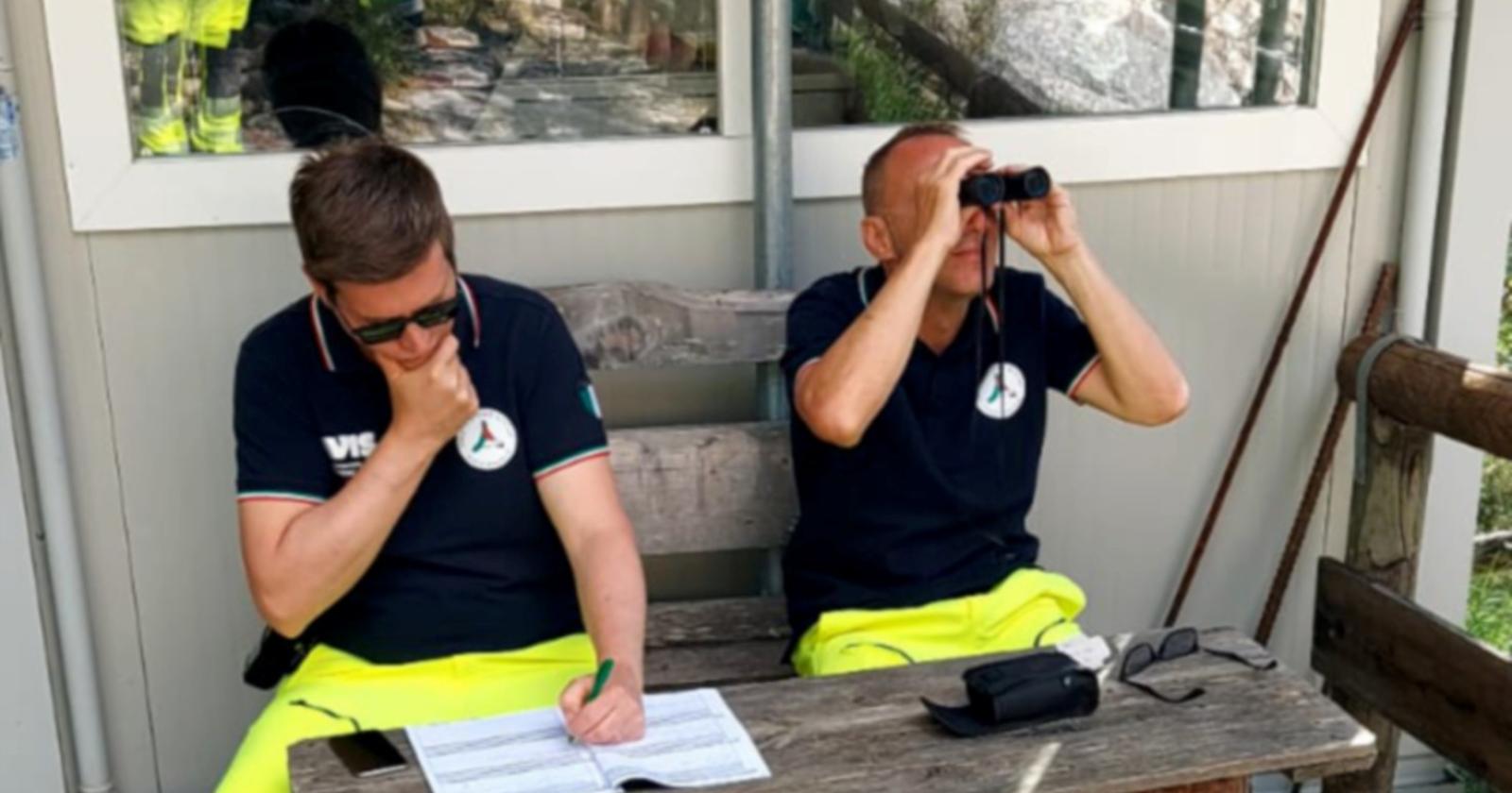 In tour per monitorare la frana
