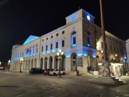 Prevenzione del diabete, municipio in blu