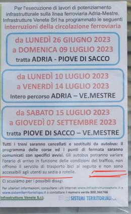 Infrastrutture Venete e Sistemi Territoriali annunciano interruzioni ma i bus non possono portare disabili