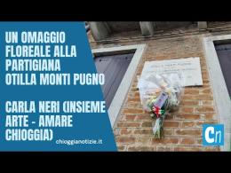 Un omaggio floreale alla partigiana Otilla Monti Pugno